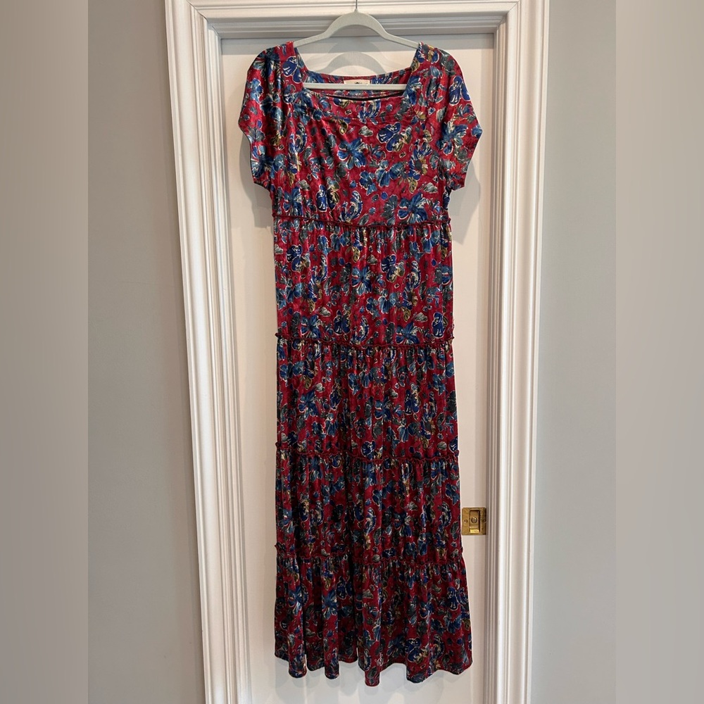 Natural Life Velvety Floral Maxi Dress